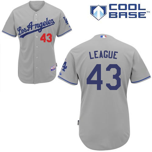 Brandon League #43 MLB Jersey-L A Dodgers Men's Authentic Road Gray Cool Base Baseball Jersey